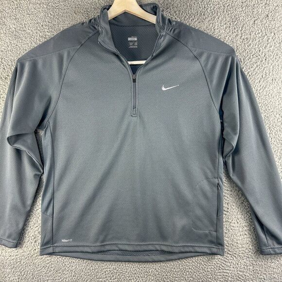 Nike Fitdry Jacket Men Large Gray Athletic Loungewear Gym Running Hiking Outdoor - Picture 1 of 13